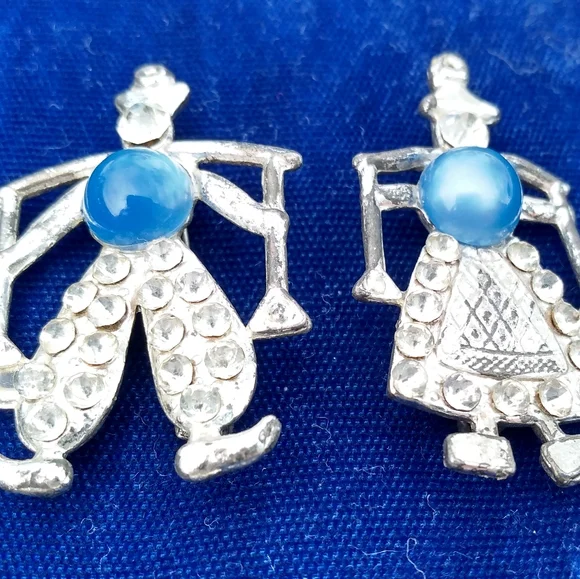 Vintage Pair of Silver Girl & Boy Brooches, Dujay Design, Milkmaid, Jack… - Picture 6 of 7